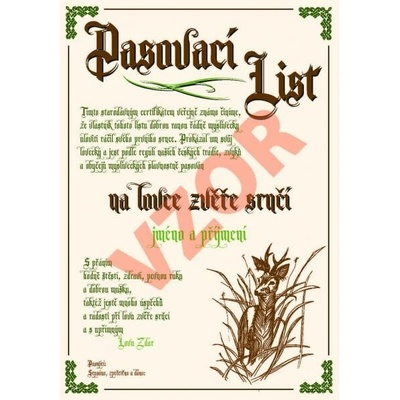 Pasovací list krém zvěř srnčí A4