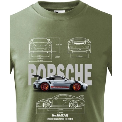 Dětské tričko Porsche 911 GT3 RS Military Canvas Dětské tričko Bezvatriko.cz 2403