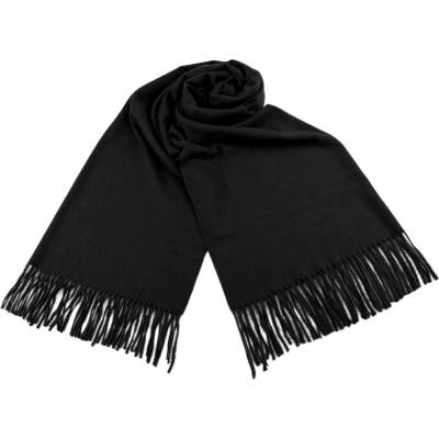 Šál typu pashmina so strapcami 12 čierna