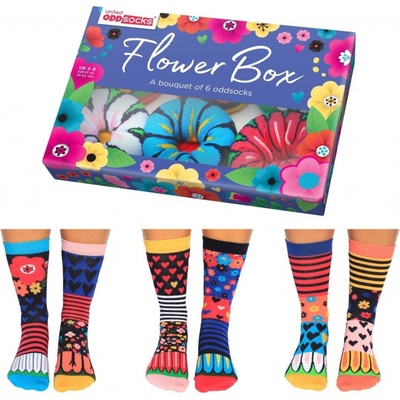 United ODD socks dámske veselé ponožky FLOWER BOX 3 páry