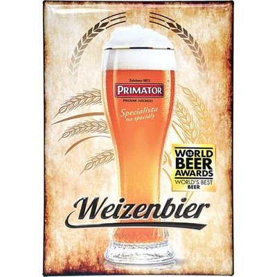 Plechová cedule WEIZEN žlutá