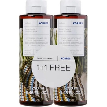 KORRES Промо Душ - гел Кедър, KORRES Renewing Shower Gel Forest Cedar - 250ml 1+1 GIFT