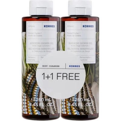 KORRES Промо Душ - гел Кедър, KORRES Renewing Shower Gel Forest Cedar - 250ml 1+1 GIFT