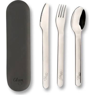 Citron Set příborů se silikonovým pouzdrem Black Citron 3 ks