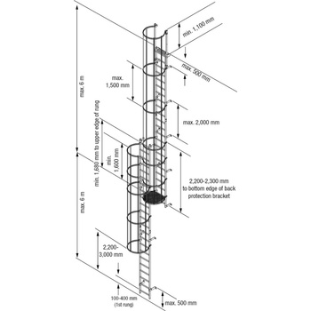 KRAUSE Многосекционна стоманена фиксирана стълба с обръщане Krause, 10, 92 м (10836007) (10836007)
