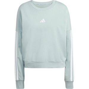 Adidas Дамски пуловер Adidas Women's 3-Stripes French-Terry Sweatshirt Jumper - Wonder Sage / White - размер XL (117-3746-0315)