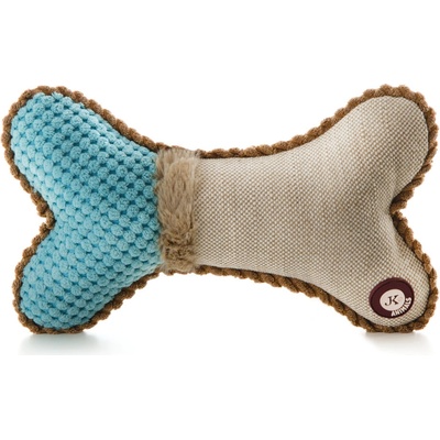 JK ANIMALS plyšová kosť plyšová pískacia hračka pre psov modrá 24 cm