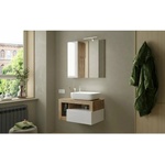 LC Mobili Огледален гардероб бял/кафяв LC Mobili Italia Хамбург 78x75 см (432430-778P)