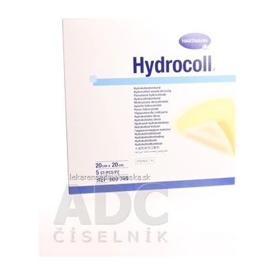 Hydrocoll kompres hydrokoloidný 20 cm x 20 cm 5 ks