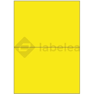 Labelea Samolepiace etikety 210x148 mm farebné papierové, na hárku A4, pre laserovú a atramentovú tlač, Farba etikiet Žltá, Počet hárkov v balení 100 EPY210148PY002S