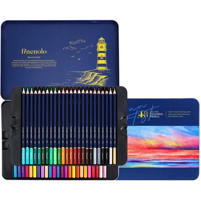 Deli Цветни моливи Finenolo, 48 цвята, в метална кутия (1015120752)