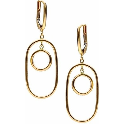 Zlaton Náušnice žluté zlato ovál s kruhem 4.4cm 3g 000941508245