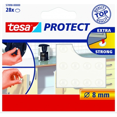 Ochranné/protiskluzové podložky tesa Protect® Barva: průhledná, Rozměr: Ø 8 mm, Doplňující informace: tuhá gumová kolečka – Sleviste.cz