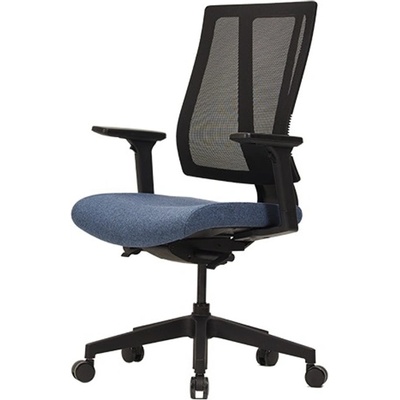 Dawon Мениджърски стол Dawon G1, до 136кг, дамаска/мрежа, полипропиленова база, синхронен механизъм, коригиране на височината, лумбална опора, черно-син