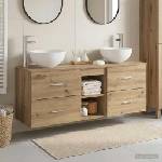 vidaXL Комплект шкафове за баня 3 бр. Дъб артизан 129 x 35 x 80 см (3405794)