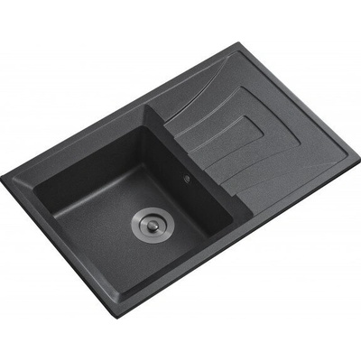 Inter Ceramic Гранитна мивка icgs 8104 black - за монтаж върху плот (icgs 8104 black)