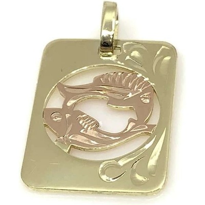 Diante Zlatý přívěsek s motivem ryb 31506205