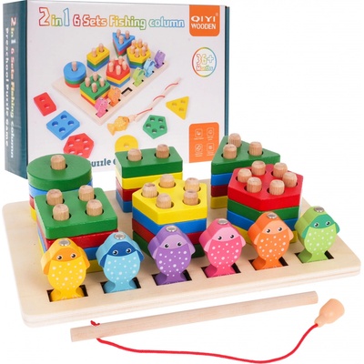RKToys Dřevěná sada 2v1 a Chytání rybiček