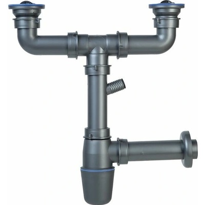 Novaservis Sifón pre dvojitý drez 49 mm bez prepadu NSP22