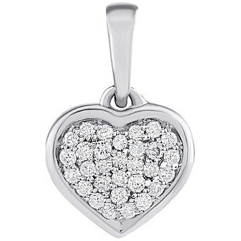 SILVEGO Diamantový prívesok srdce Simonne v bielom zlate DNN3086PGW