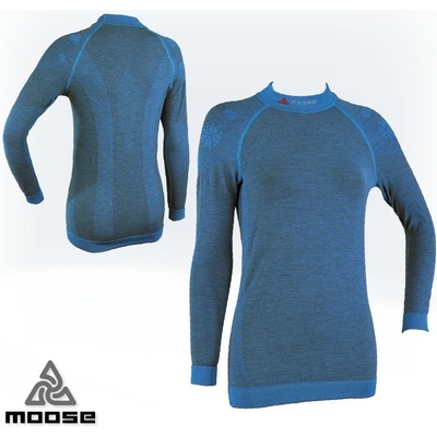 BASE MERINO TEE WOMEN teplé sportovní termoprádlo Moose modrá XS/S