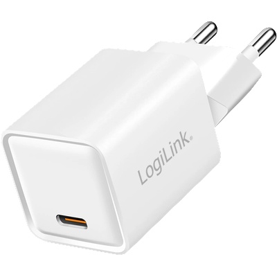 LogiLink USB-C GaN зарядно устройство (PD+QC 3.0), 20 W, бяло
