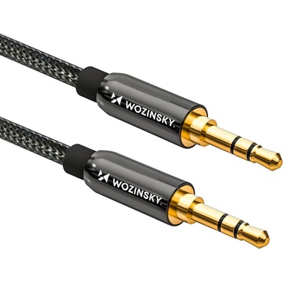 Wozinsky univerzální kabel s mini jackem a 2x AUX výstupem, 2 m, černý