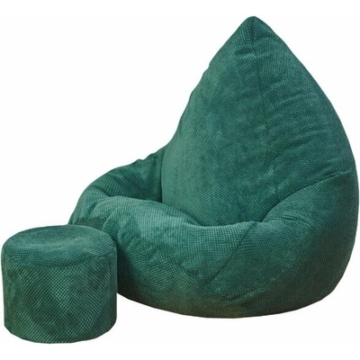Supplies s podnožkou dot relax z plyšoviny zelená farba
