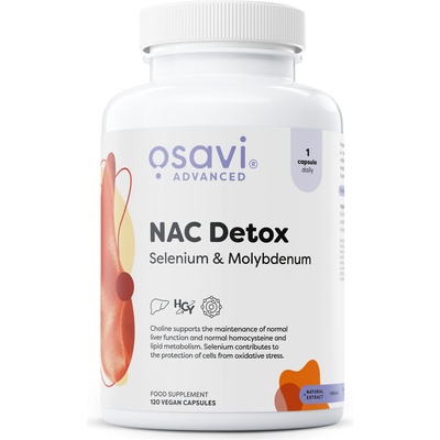 Osavi NAC Detox, селен и молибден, 60 капсули
