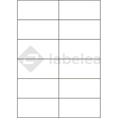 Labelea Samolepiace etikety 105x49,6 mm biele papierové, na hárku A4, pre laserovú a atramentovú tlač, Farba etikiet Biela, Počet hárkov v balení 100 EPY105049W012S