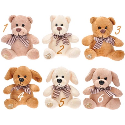 Zvířátka sedící s mašlí Medvídek Pejsek 11 cm – Zbozi.Blesk.cz