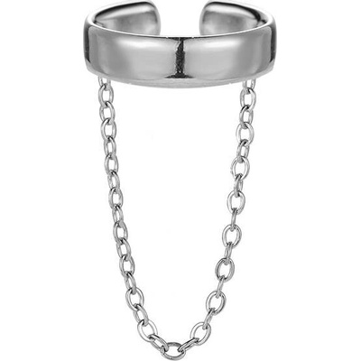 SARINES Stříbrný earcuff s jemným řetízkem z chirurgické oceli S1514