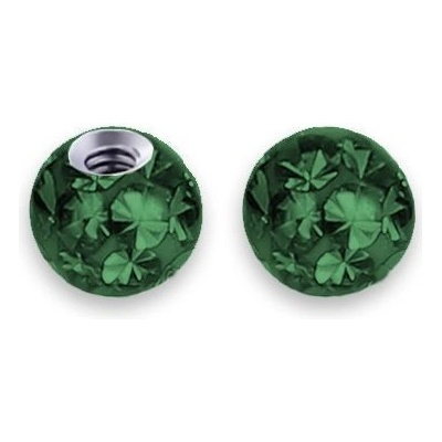 S4U Náhradní kulička s krystaly Swarovski, 3 mm, závit 1,2 mm tmavě zelená ND01023-03-DG