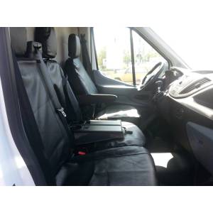  2+1 комплект калъфи / тапицерия от ЕКО кожа - специално ушити за Ford Transit 2013+ - пасват перфектно - с отвор за барч