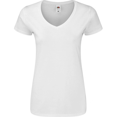 Fruit of the Loom Дамска тениска с v-образно деколте fruit of the loom lady-fit iconic 150 - бяла xl (16144400104)