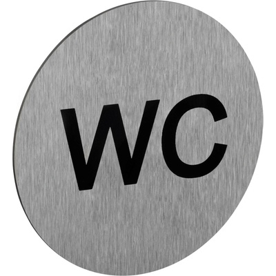 Walteco Symbol "WC", průměr 75mm, nerez, samolepka , 20667