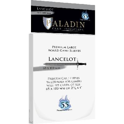 Протектори за карти Paladin Card Protection - Lancelot, Premium Large, 65 х 100 mm (55 бр. ) (PALLANCLR1)