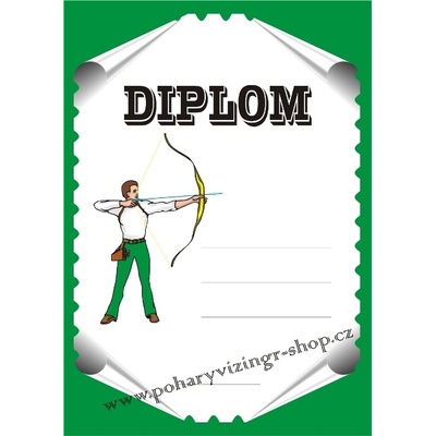 VIZINGR Lukostřelba diplom A4 č.3 Luk.č.3 BEZ TEXTU