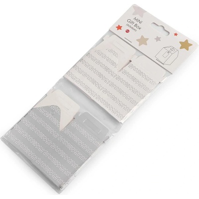 Dárková mini krabička s visačkou - stříbrná (4 ks)