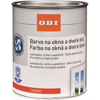 OBI Farba na okná a dvere 750ml biela lesklá