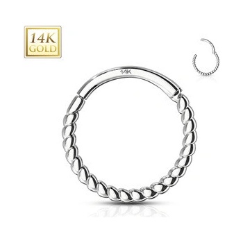 Šperky4U zlatý piercing segment kruh ZL01269-1206