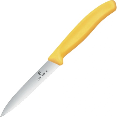 Victorinox SwissClassic Nôž na ovocie/zeleninu, 10cm, zubkovaný, žltý 6.7738.C1