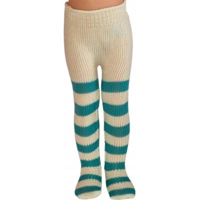 Paola Reina Бели чорапогащи със зелени ивици за кукли с размер 32 см