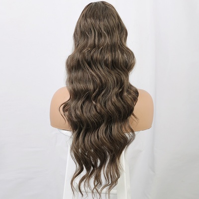 Ponytail vlnitý so sťahovacou gumou - hnedosivá