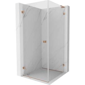Mexen Lunar-B L душ кабина с вратичка, лява 90 x 90 см, прозрачна, четкана мед - 832L-090-090-65-00-L (832L-090-090-65-00-L)