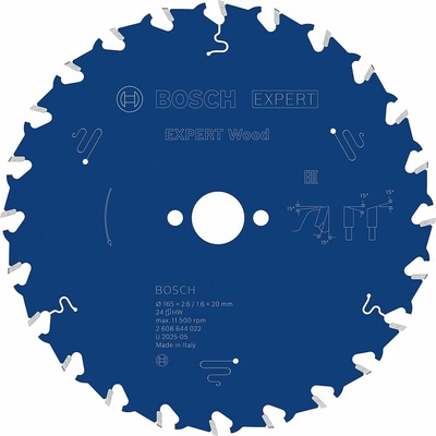 Bosch Pílový kotúč Expert for Wood 165 x 20 x 2,6 mm, 24 1ks 2608644022