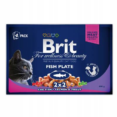 Brit Premium Cat Delicate Fillets in Gravy Cod fish, Salmon and Trout 4 x 100 g