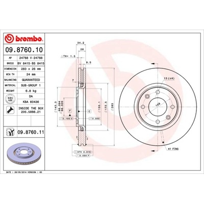 BREMBO Brzdový kotúč 09876011