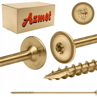 Tesaárske skrutky 10x360 mm TORX do dreva tanierové 25ks Azmet WCT-10360