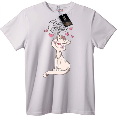 NOONEBRAND Тениска с мило коте и сърца - XS, Black